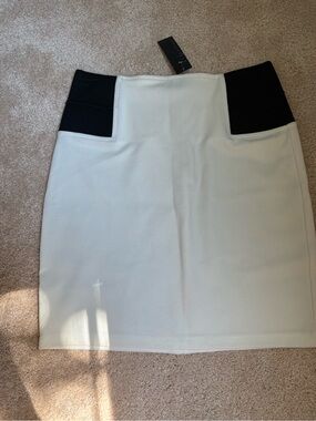 Attention white/black y2k mini skirt size Small NWT